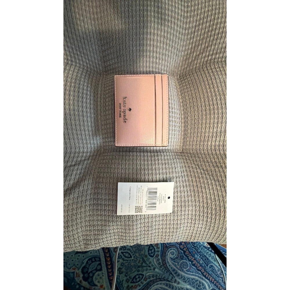 Kate Spade Card Holder texture leather in tutu pink NWT